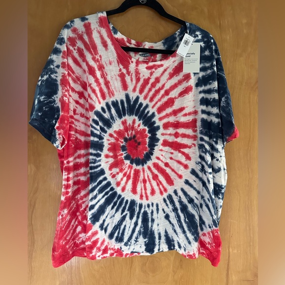 Old Navy loose Americana tie-dye easy tee, size XXL, NWT - Picture 8 of 8